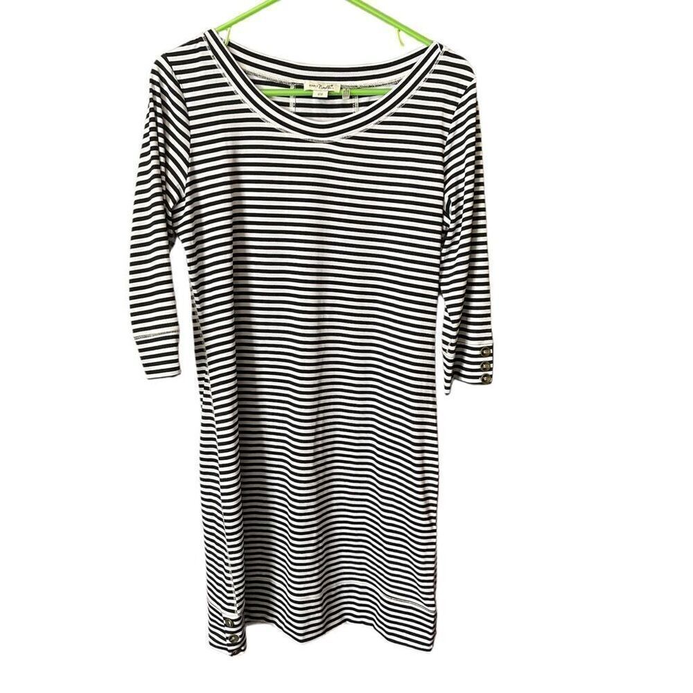 Simply Noelle size M (8-10) black & white nautical knit dress